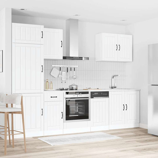 7-delige Keukenkastenset Lucca bewerkt hout wit is nu te koop bij PeponiXL, paradijselijk wonen!