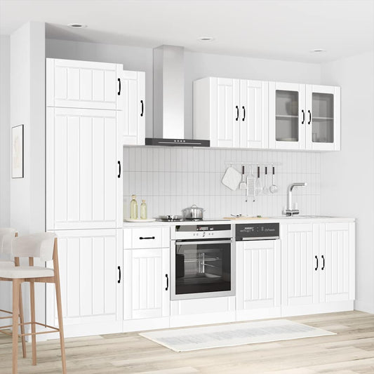 8-delige Keukenkastenset Lucca bewerkt hout wit is nu te koop bij PeponiXL, paradijselijk wonen!