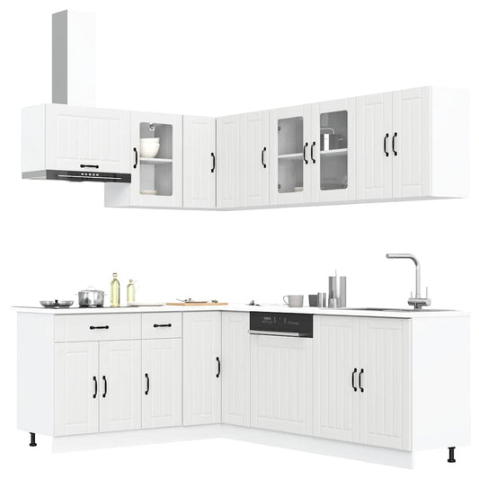 11-delige Keukenkastenset Lucca bewerkt hout wit is nu te koop bij PeponiXL, paradijselijk wonen!