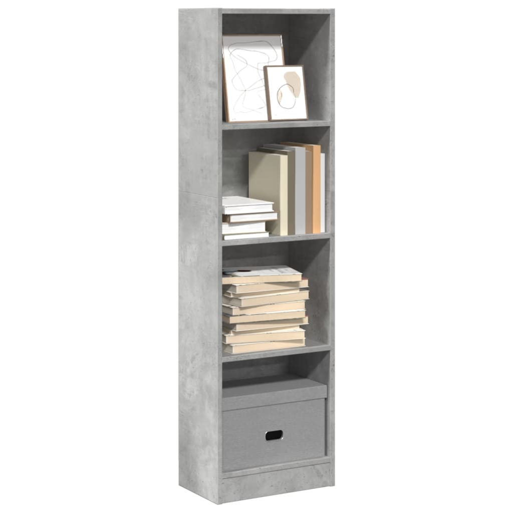 Boekenkast 40x24x143 cm bewerkt hout betongrijs is nu te koop bij PeponiXL, paradijselijk wonen!