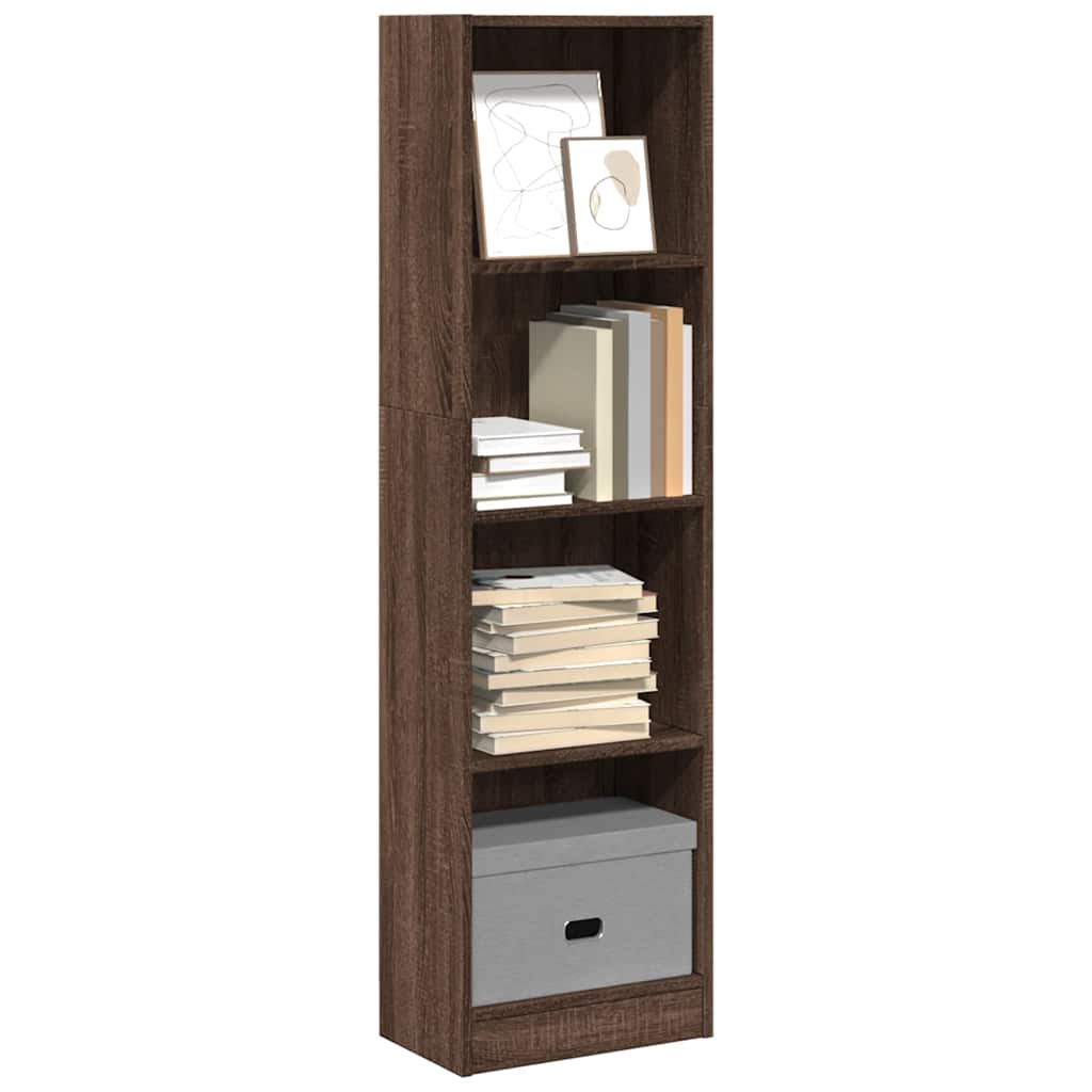 Boekenkast 40x24x143 cm bewerkt hout bruin eikenkleurig is nu te koop bij PeponiXL, paradijselijk wonen!