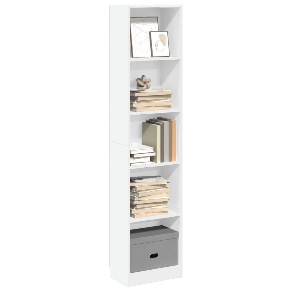 Boekenkast 40x24x176 cm bewerkt hout wit is nu te koop bij PeponiXL, paradijselijk wonen!
