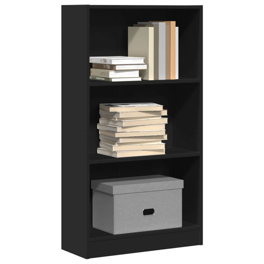 Boekenkast 60x24x109 cm bewerkt hout zwart is nu te koop bij PeponiXL, paradijselijk wonen!