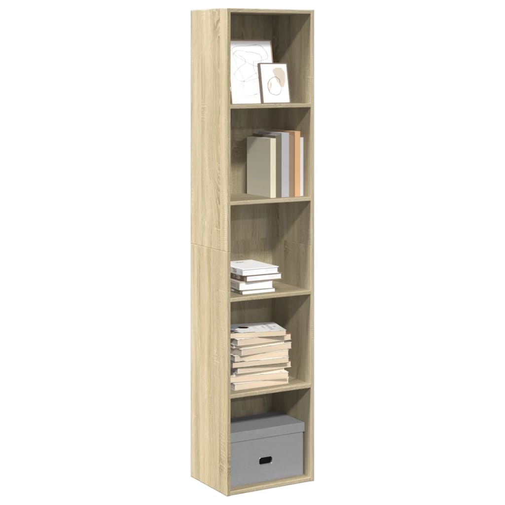 Boekenkast 40x30x189 cm bewerkt hout sonoma eikenkleurig is nu te koop bij PeponiXL, paradijselijk wonen!