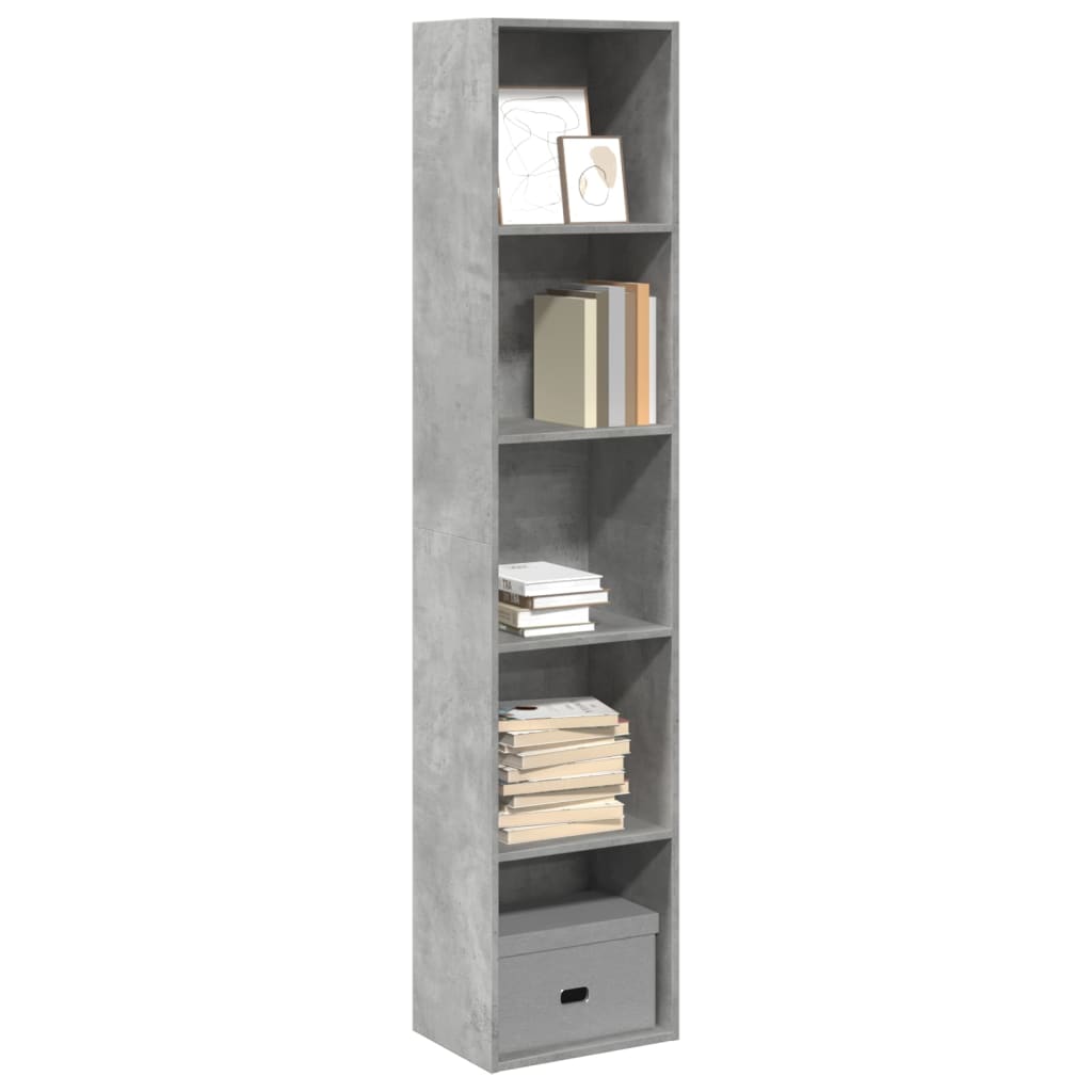 Boekenkast 40x30x189 cm bewerkt hout betongrijs is nu te koop bij PeponiXL, paradijselijk wonen!