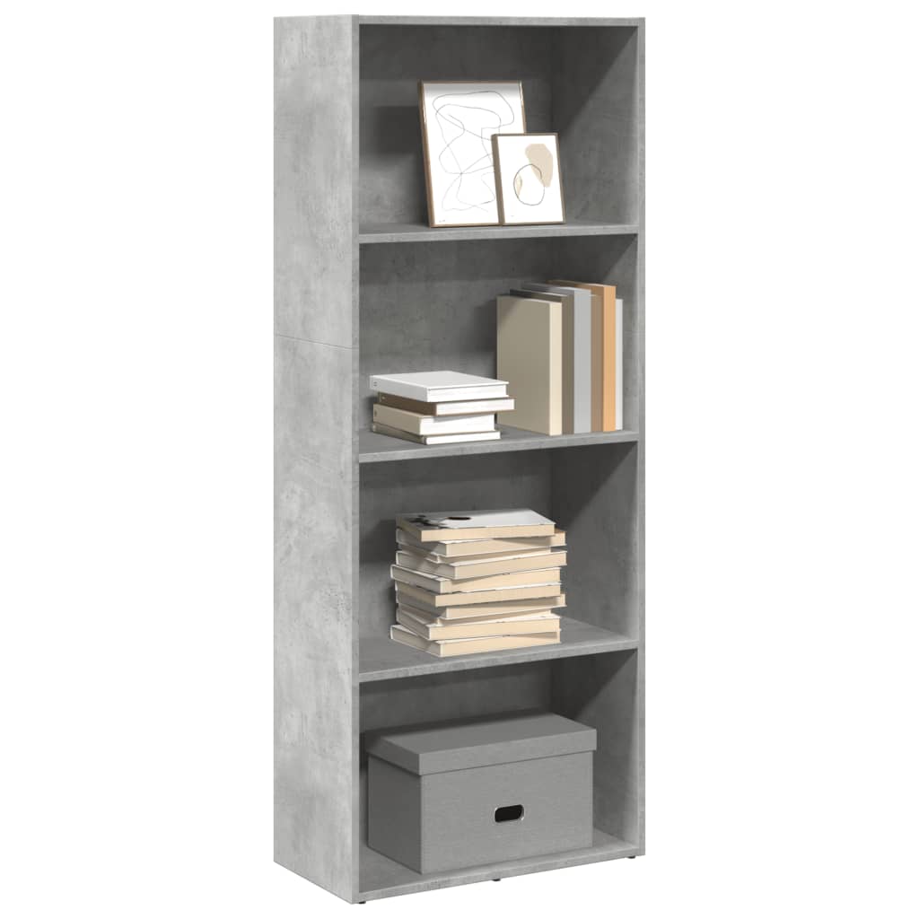 Boekenkast 60x30x152 cm bewerkt hout betongrijs is nu te koop bij PeponiXL, paradijselijk wonen!