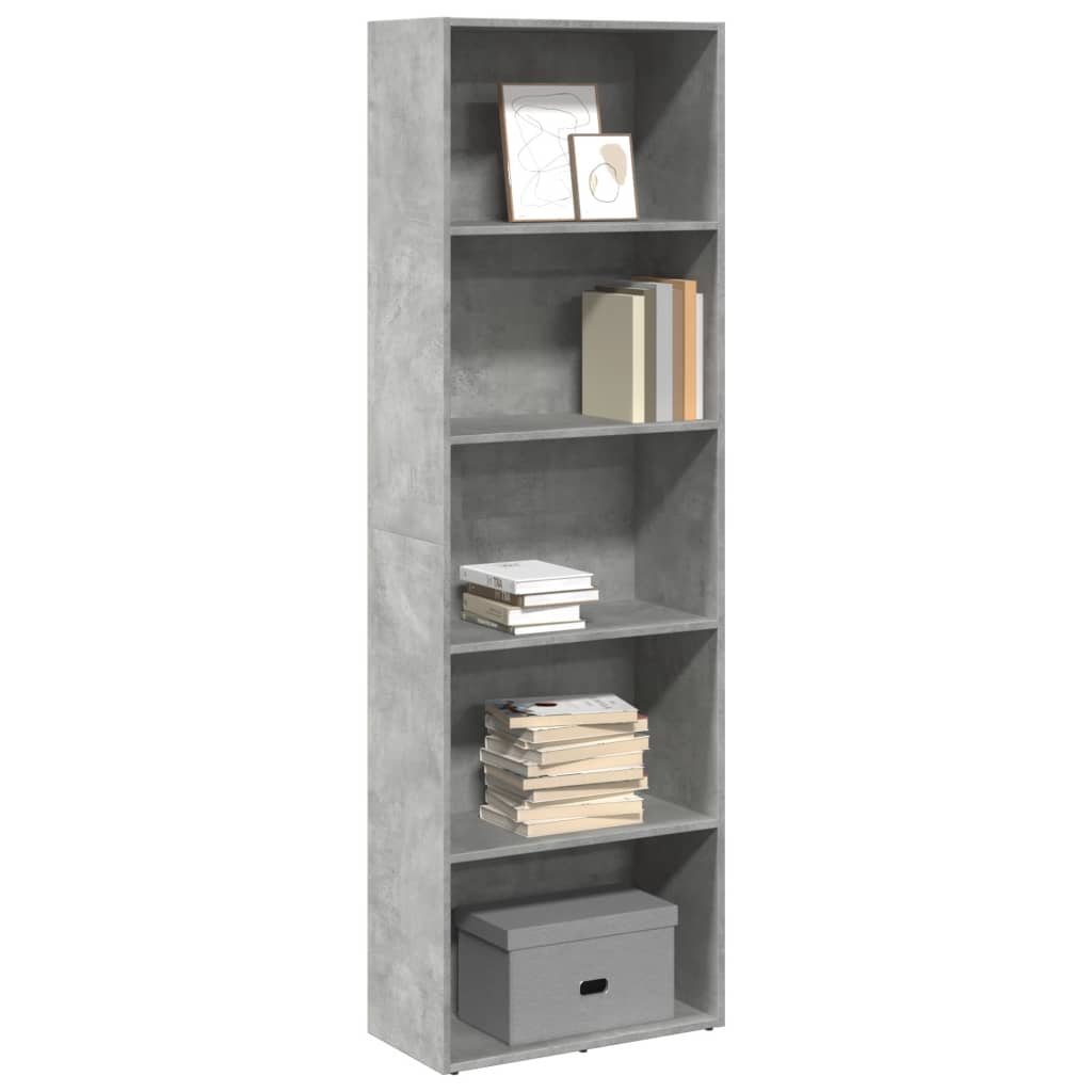 Boekenkast 60x30x189 cm bewerkt hout betongrijs is nu te koop bij PeponiXL, paradijselijk wonen!