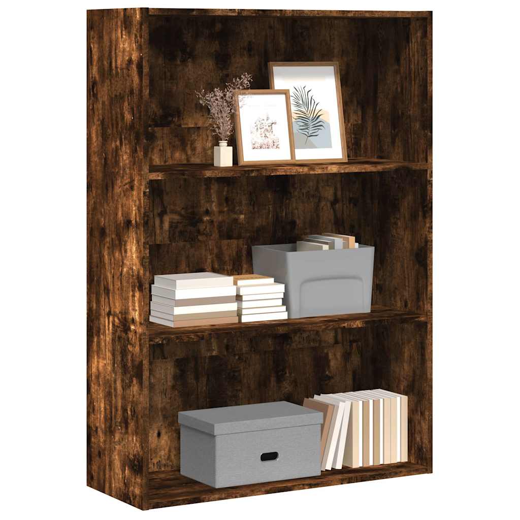 Boekenkast 80x30x114 cm bewerkt hout gerookt eikenkleurig is nu te koop bij PeponiXL, paradijselijk wonen!