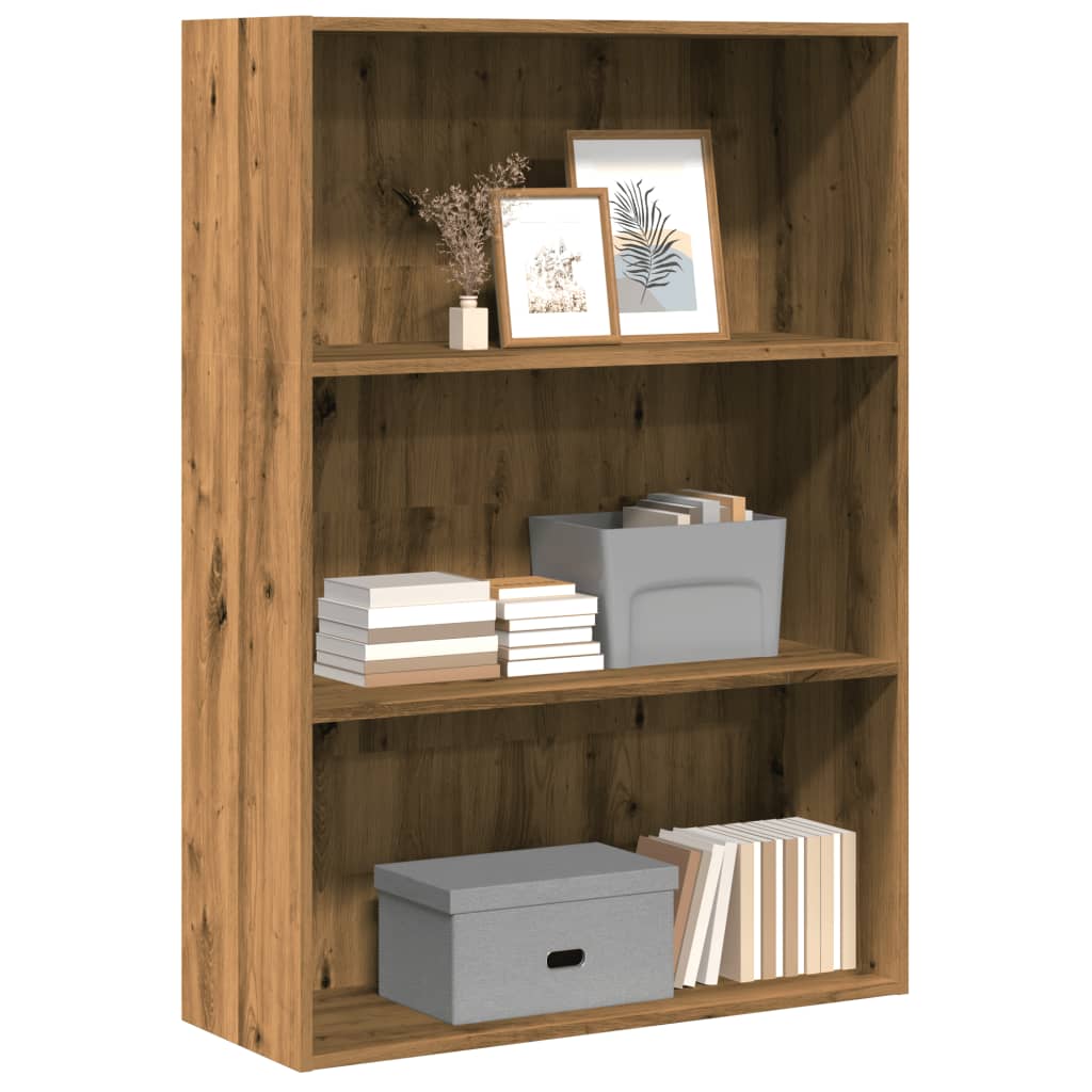 Boekenkast 80x30x114 cm bewerkt hout artisanaal eikenkleurig is nu te koop bij PeponiXL, paradijselijk wonen!