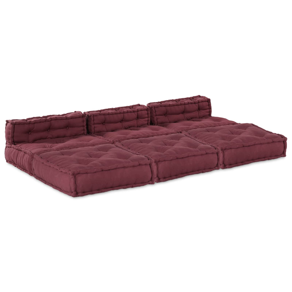 Modulair Sofabet 4 pcs Bordeaux Stof is nu te koop bij PeponiXL, paradijselijk wonen!