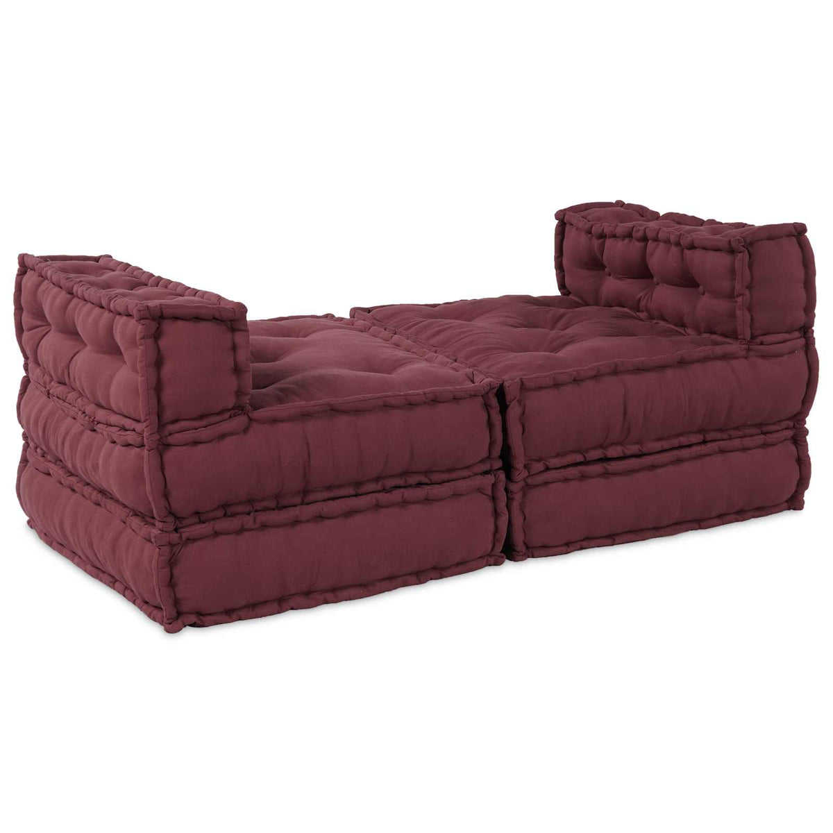 Modulair Sofabet 4 pcs Bordeaux Stof is nu te koop bij PeponiXL, paradijselijk wonen!