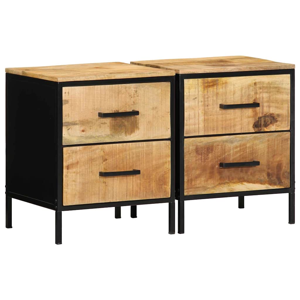 Nachtkastje met lade 2 pcs Bruin en zwart 40 x 35 x 50 cm is nu te koop bij PeponiXL, paradijselijk wonen!
