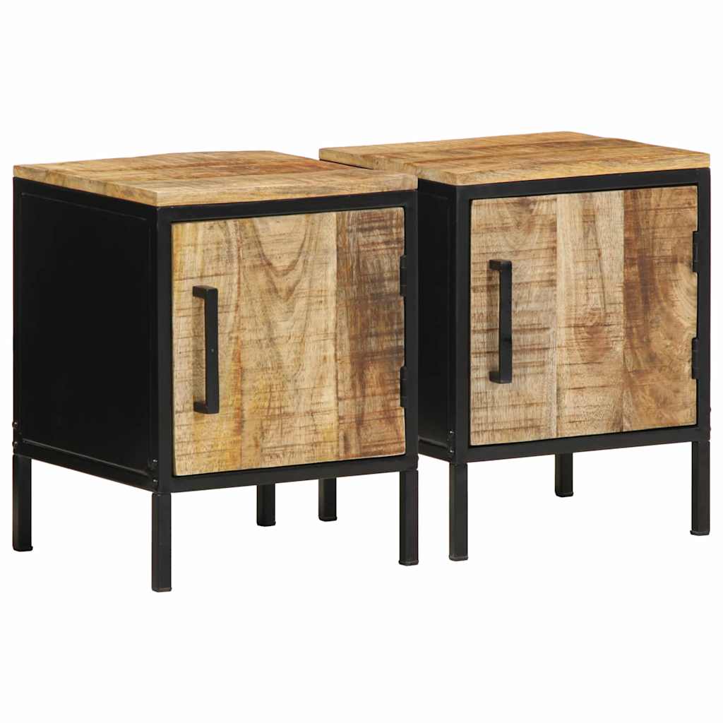 Nachtkastje 2 pcs Bruin en zwart 30 x 30 x 40 cm is nu te koop bij PeponiXL, paradijselijk wonen!