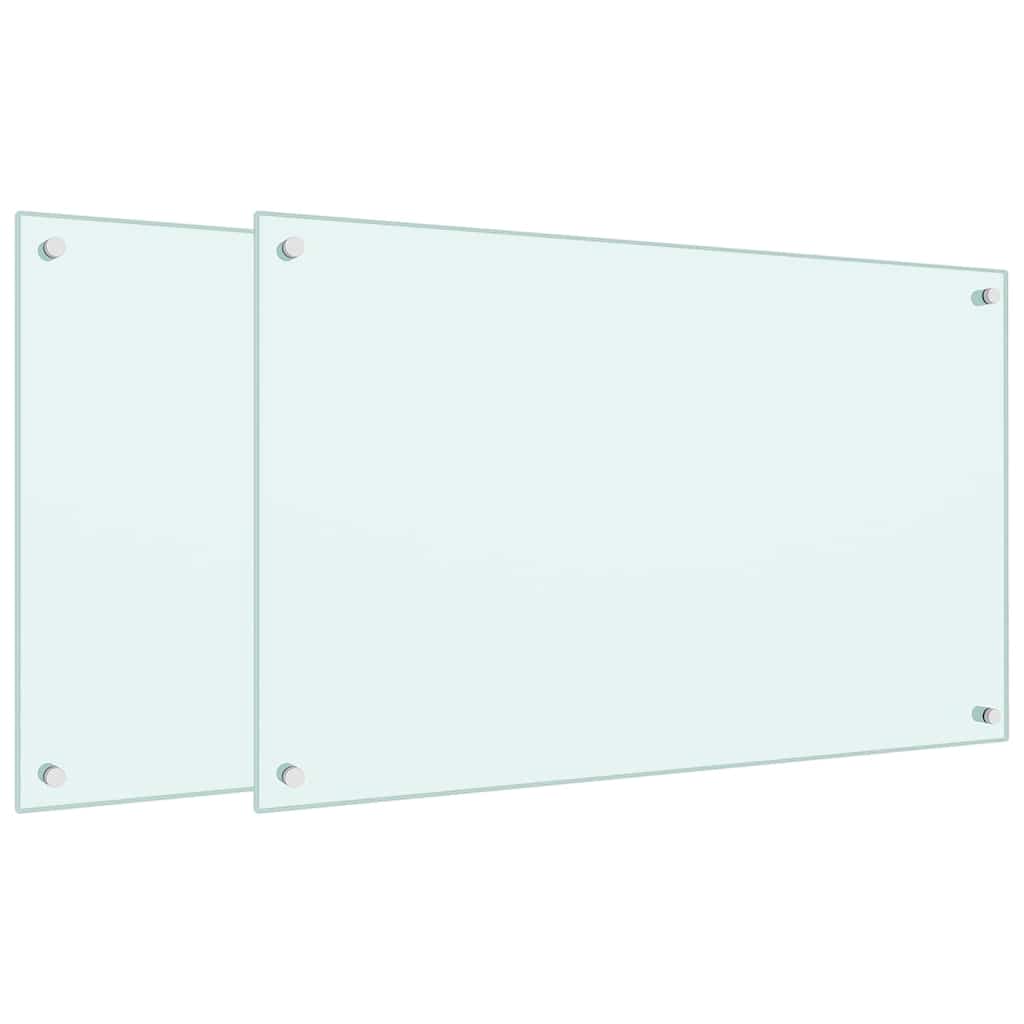 Spatschermen keuken 2 st 80x50 cm gehard glas wit is nu te koop bij PeponiXL, paradijselijk wonen!