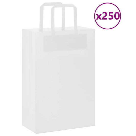 Papieren zakken 250 st met hengsels 21x11x31 cm wit is nu te koop bij PeponiXL, paradijselijk wonen!