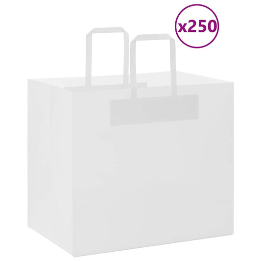 Papieren zakken 250 st met hengsels 32x22x28 cm wit is nu te koop bij PeponiXL, paradijselijk wonen!