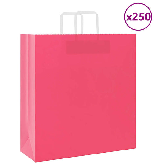 Papieren zakken 250 st met hengsels 45x17x48 cm roze is nu te koop bij PeponiXL, paradijselijk wonen!