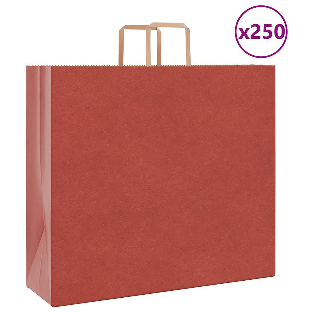 Papieren zakken 250 st met hengsels 54x15x49 cm rood is nu te koop bij PeponiXL, paradijselijk wonen!