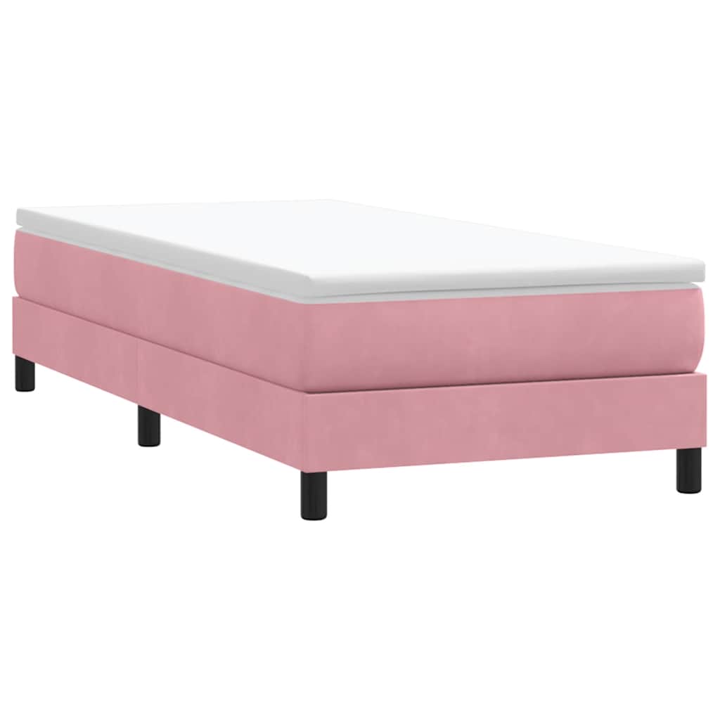 Boxspring zonder matras fluweel roze 90x210 cm is nu te koop bij PeponiXL, paradijselijk wonen!