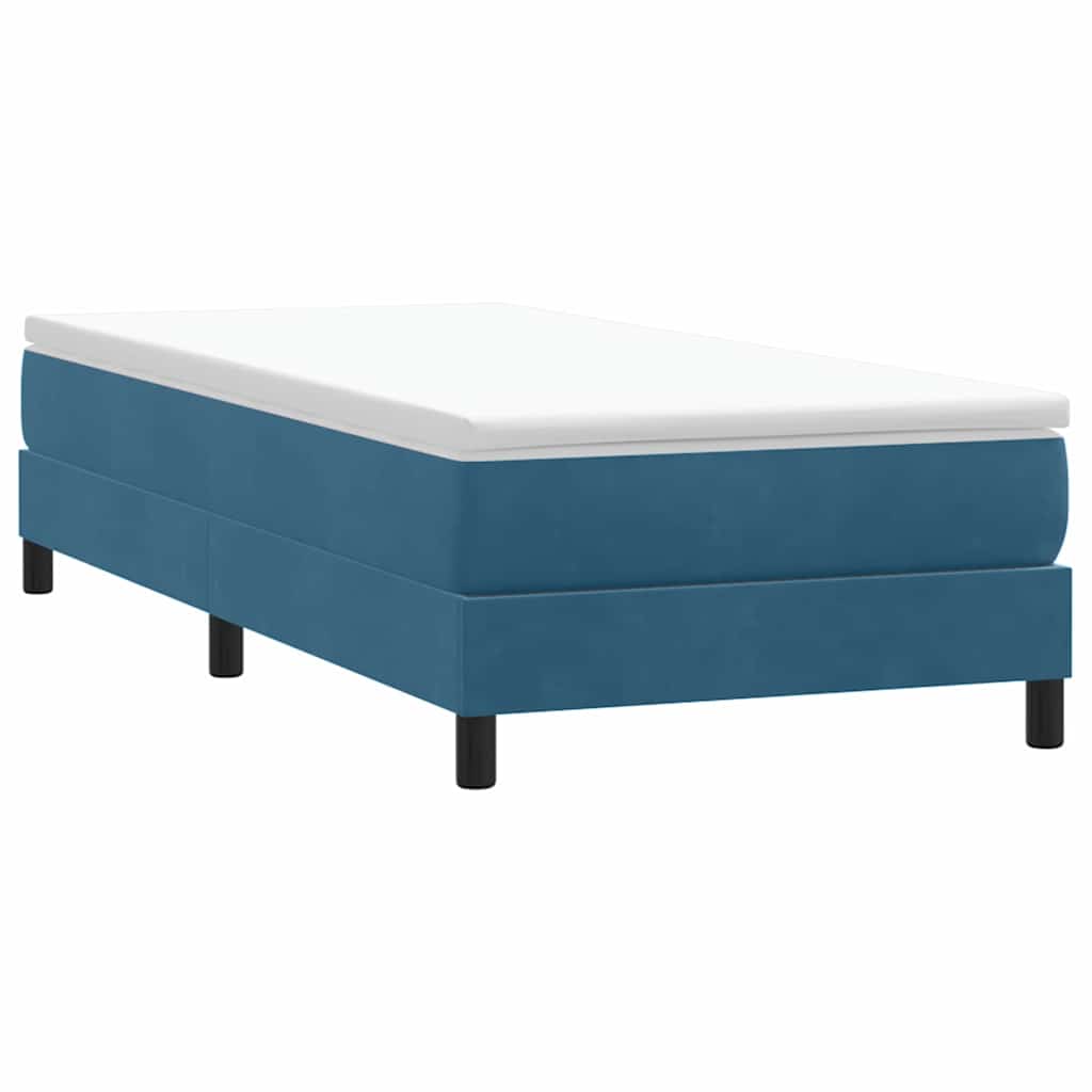Boxspring zonder matras fluweel donkerblauw 100x210 cm is nu te koop bij PeponiXL, paradijselijk wonen!