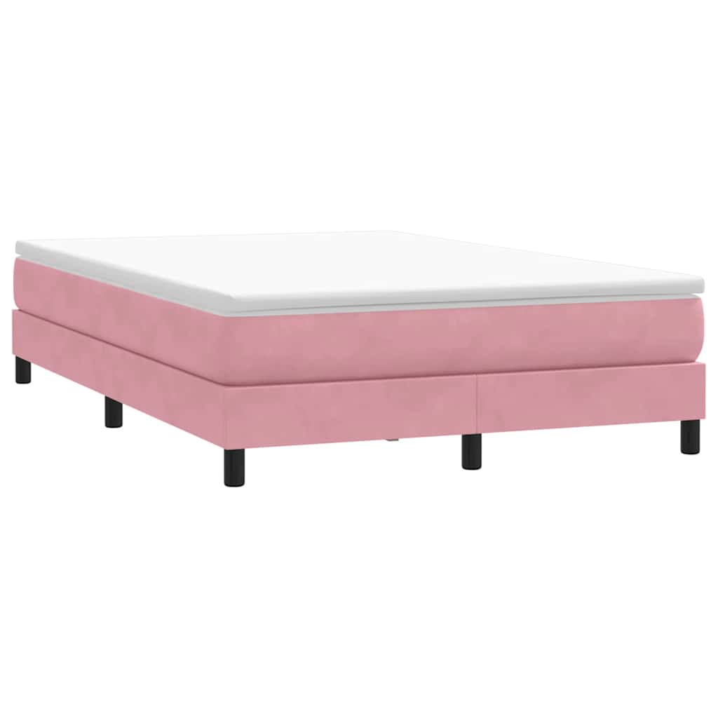 Boxspring zonder matras fluweel roze 140x210 cm is nu te koop bij PeponiXL, paradijselijk wonen!