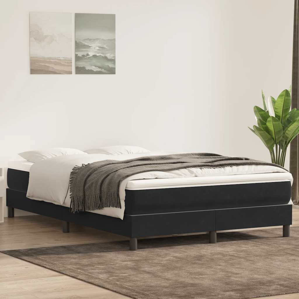 Boxspring zonder matras fluweel zwart 140x220 cm is nu te koop bij PeponiXL, paradijselijk wonen!