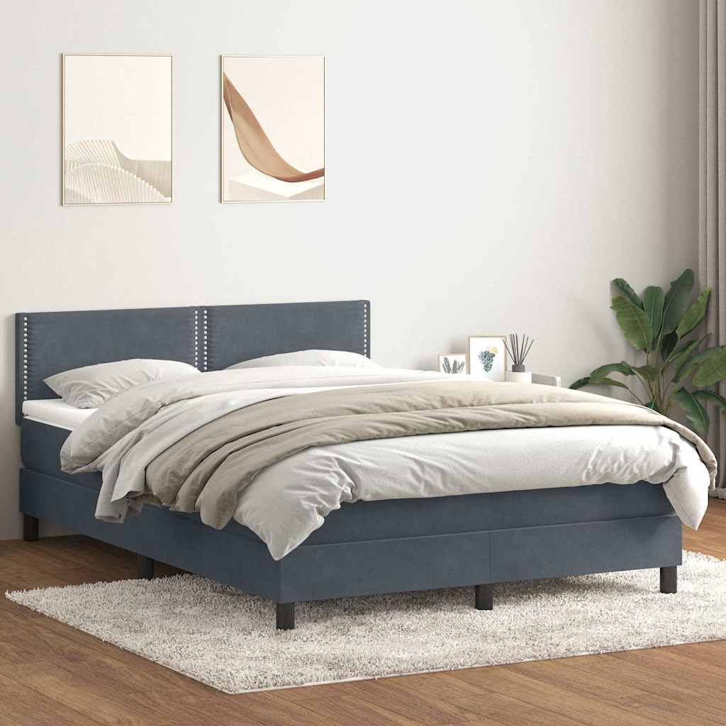 Boxspring met matras fluweel donkergrijs 160x210 cm is nu te koop bij PeponiXL, paradijselijk wonen!