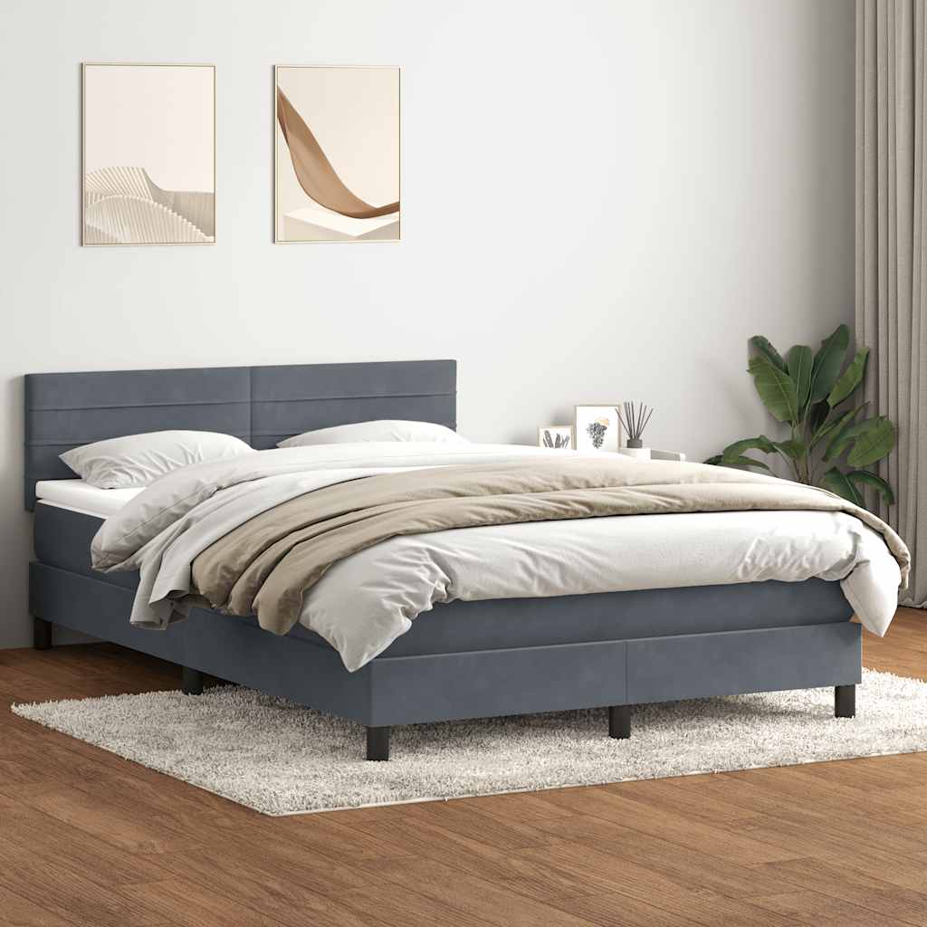 Boxspring met matras fluweel donkergrijs 160x210 cm is nu te koop bij PeponiXL, paradijselijk wonen!