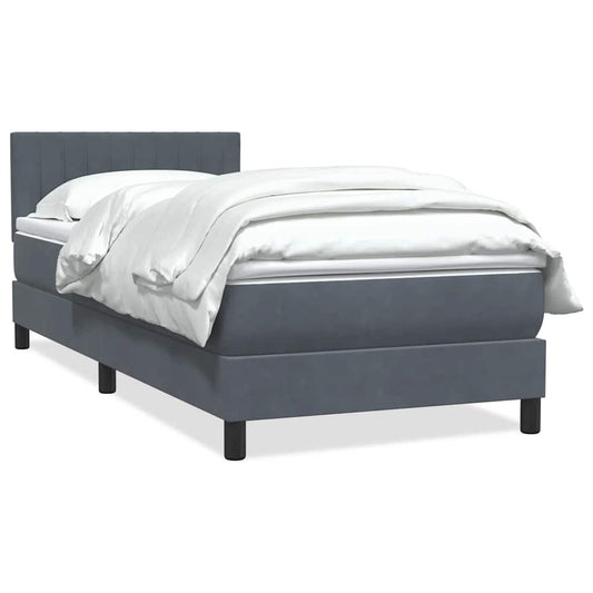 Boxspring met matras fluweel donkergrijs 80x210 cm is nu te koop bij PeponiXL, paradijselijk wonen!