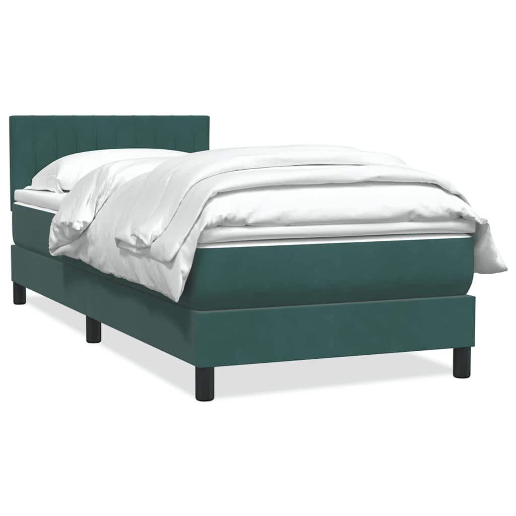Boxspring met matras fluweel donkergroen 80x220 cm is nu te koop bij PeponiXL, paradijselijk wonen!