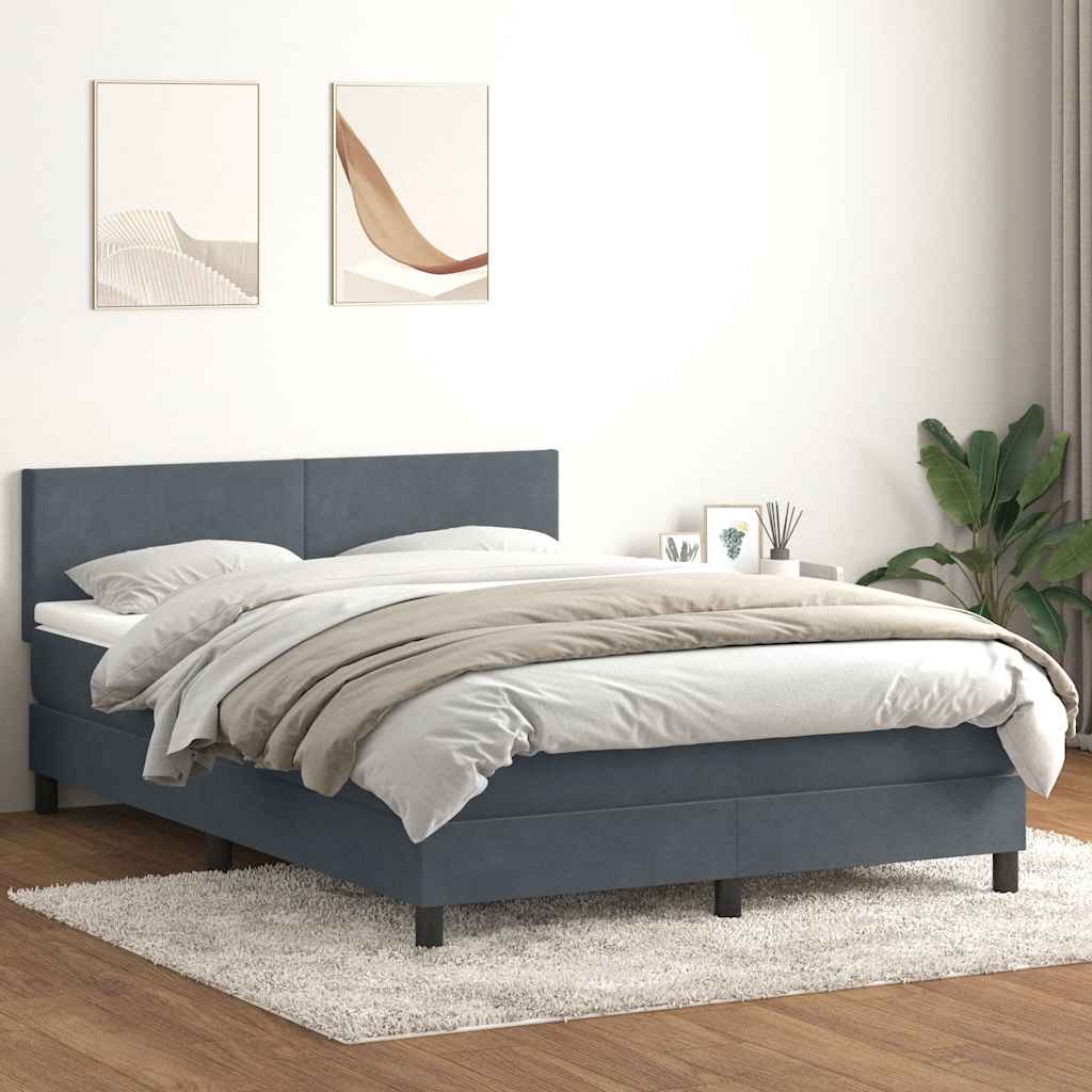 Boxspring met matras en LED fluweel donkergrijs 160x210 cm is nu te koop bij PeponiXL, paradijselijk wonen!