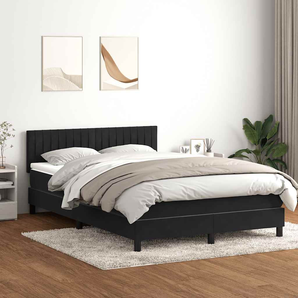 Boxspring met matras en LED fluweel zwart 160x210 cm is nu te koop bij PeponiXL, paradijselijk wonen!