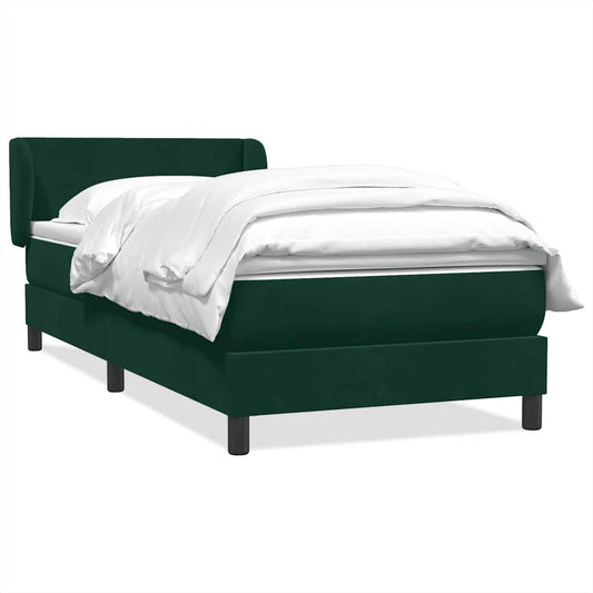 Boxspring met matras fluweel donkergroen 80x220 cm is nu te koop bij PeponiXL, paradijselijk wonen!