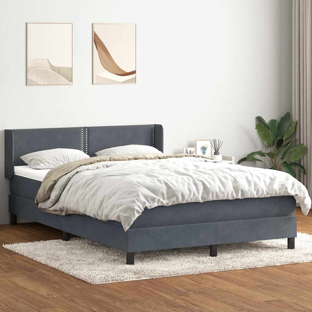 Boxspring met matras fluweel donkergrijs 160x210 cm is nu te koop bij PeponiXL, paradijselijk wonen!