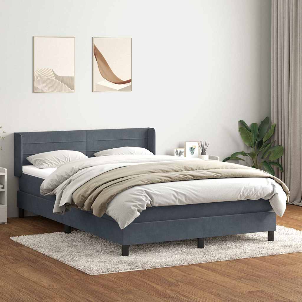 Boxspring met matras fluweel donkergrijs 160x210 cm is nu te koop bij PeponiXL, paradijselijk wonen!