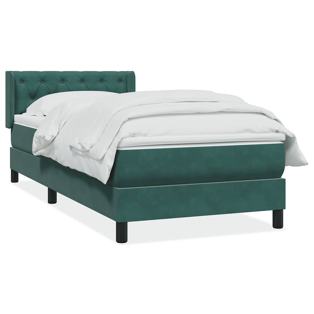 Boxspring met matras fluweel donkergroen 80x220 cm is nu te koop bij PeponiXL, paradijselijk wonen!