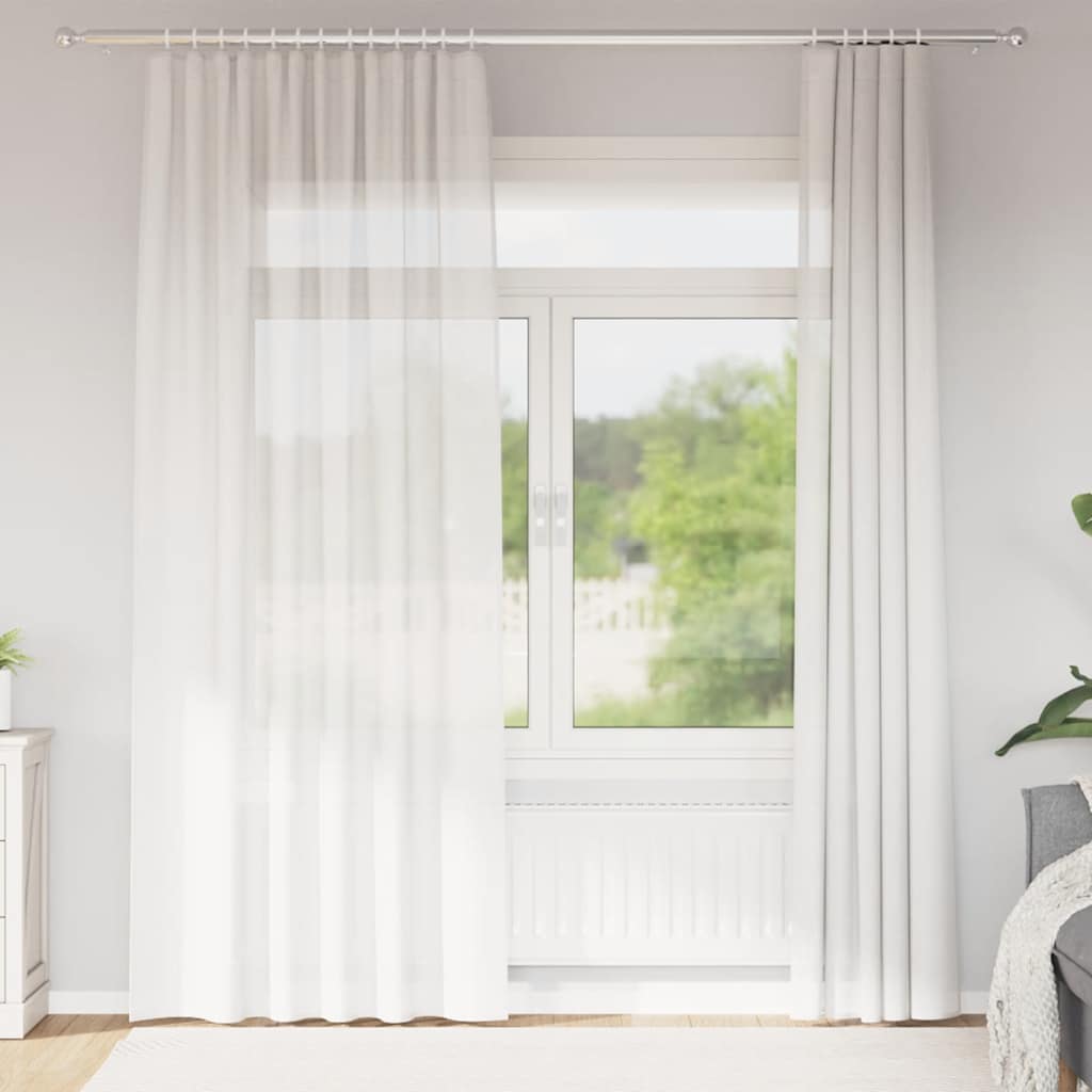 Gordijnen voile met roedezakken 2 st wit is nu te koop bij PeponiXL, paradijselijk wonen!