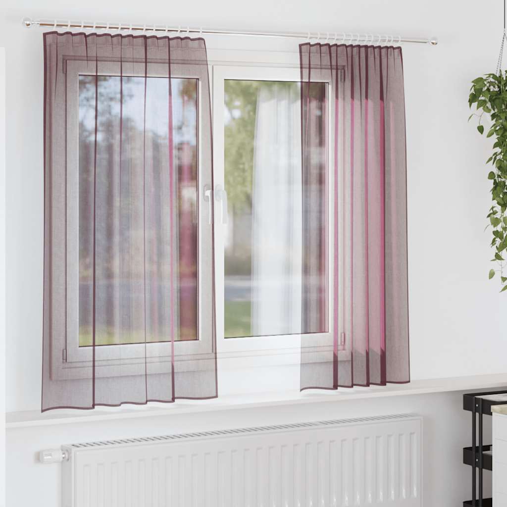 Gordijnen met lussen 2 st 140x175 cm paars is nu te koop bij PeponiXL, paradijselijk wonen!