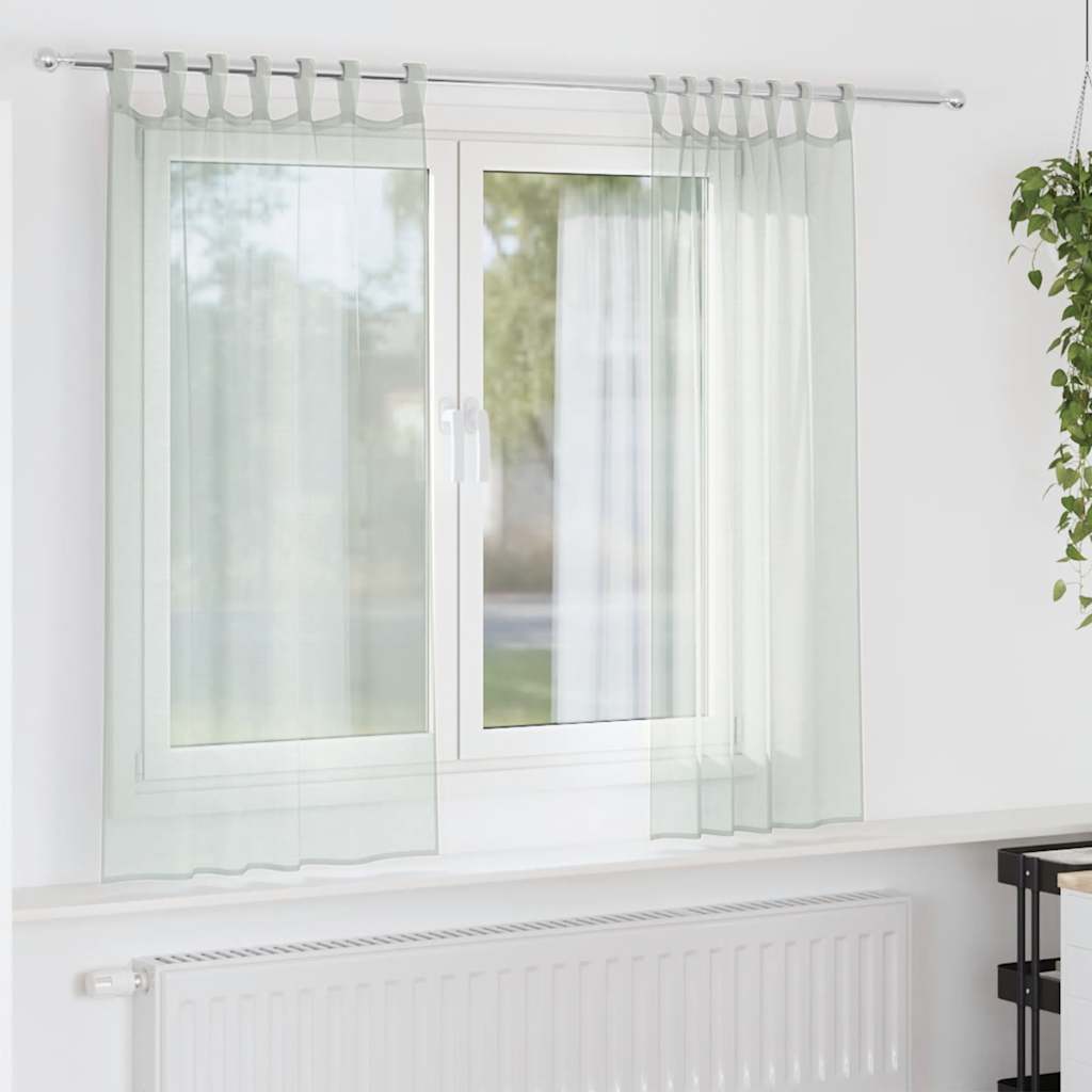 Gordijnen voile met lussen 2 st 140x175 cm lichtgrijs is nu te koop bij PeponiXL, paradijselijk wonen!