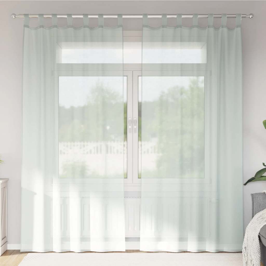 Gordijnen voile met lussen 2 st 140x225 cm lichtgrijs is nu te koop bij PeponiXL, paradijselijk wonen!