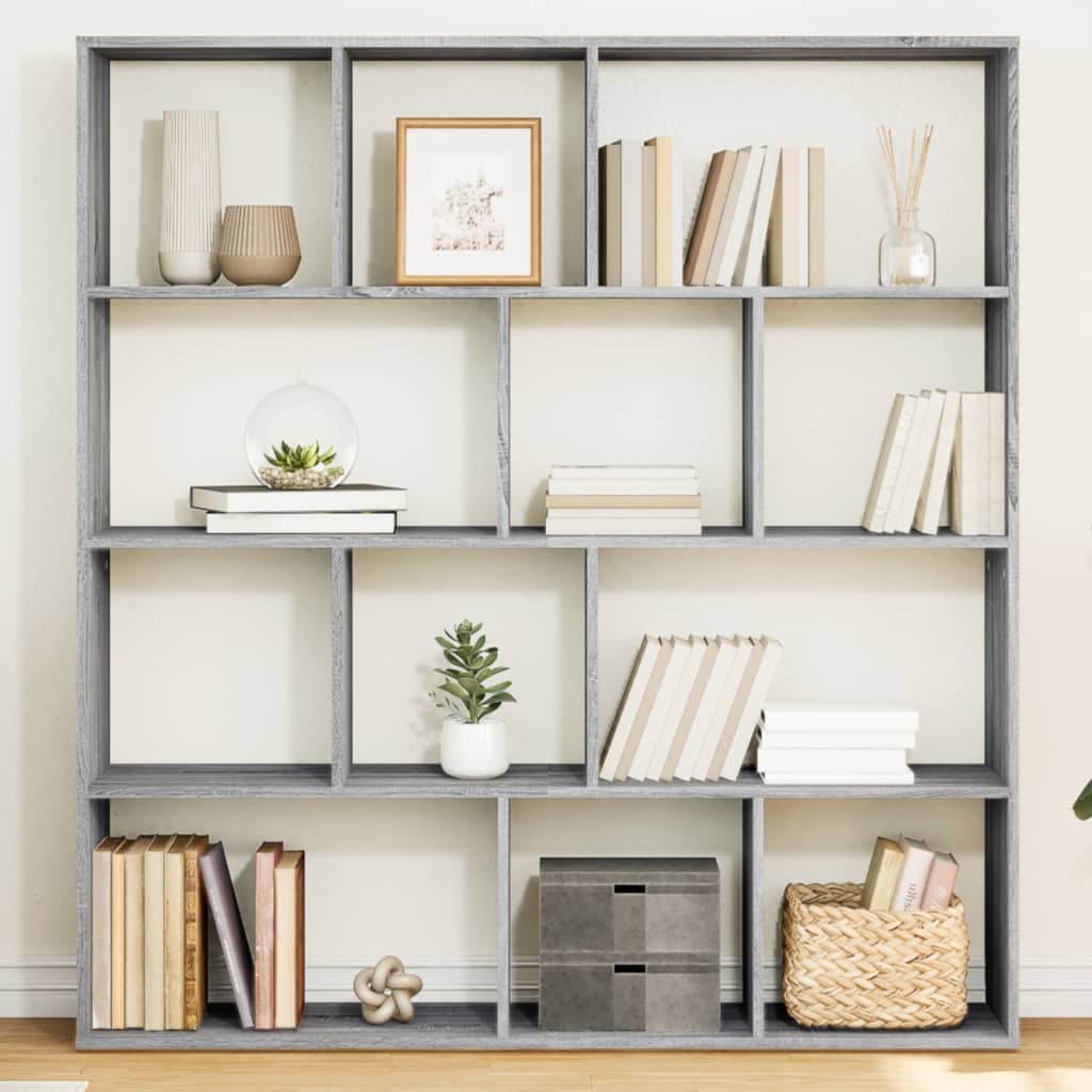 Boekenkast 132x29x141,5 cm bewerkt hout grijs sonoma eiken is nu te koop bij PeponiXL, paradijselijk wonen!