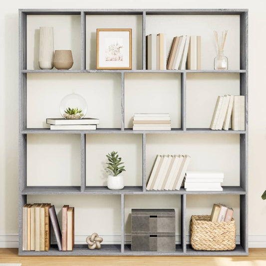Boekenkast 132x29x141,5 cm bewerkt hout grijs sonoma eiken is nu te koop bij PeponiXL, paradijselijk wonen!