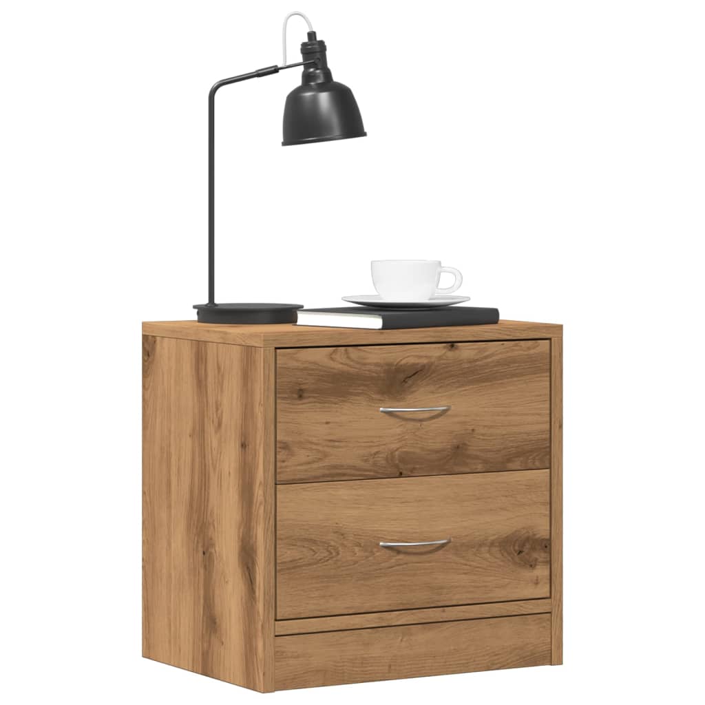 Nachtkastjes 2 st 40x30x40 cm bewerkt hout artisanaal eiken is nu te koop bij PeponiXL, paradijselijk wonen!