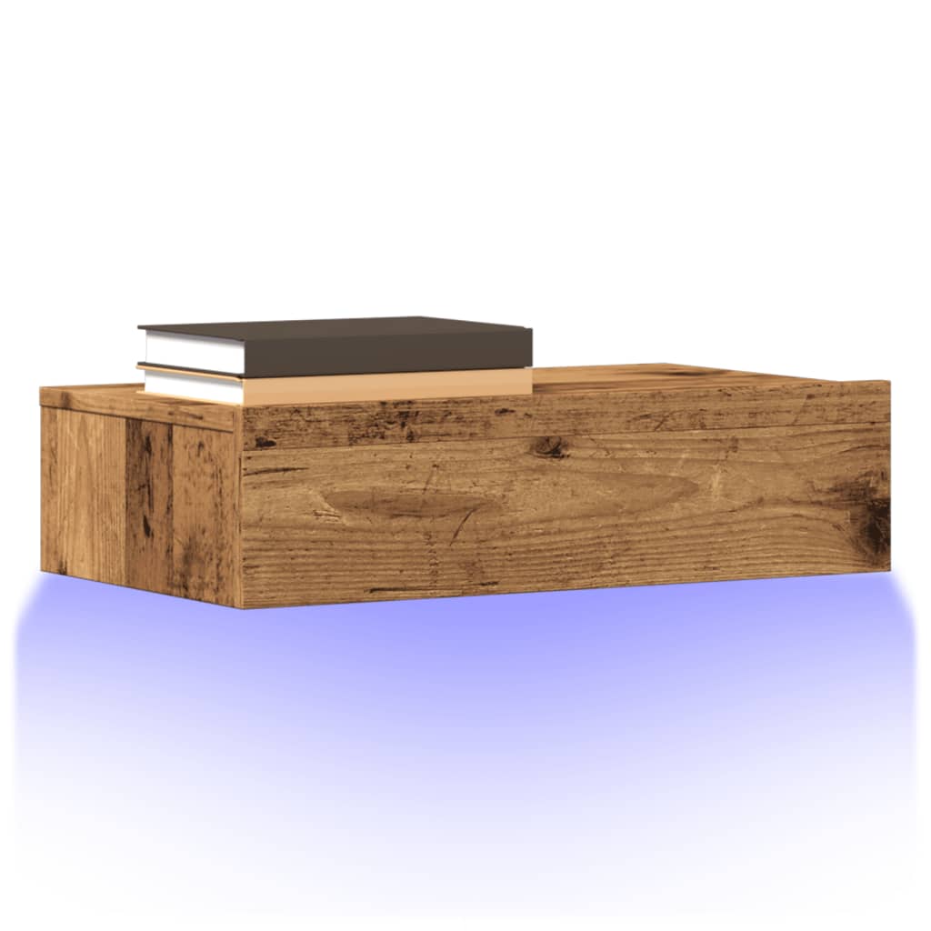 Tv-meubel met LED-verlichting 60x35x15,5 cm oud houtkleurig is nu te koop bij PeponiXL, paradijselijk wonen!