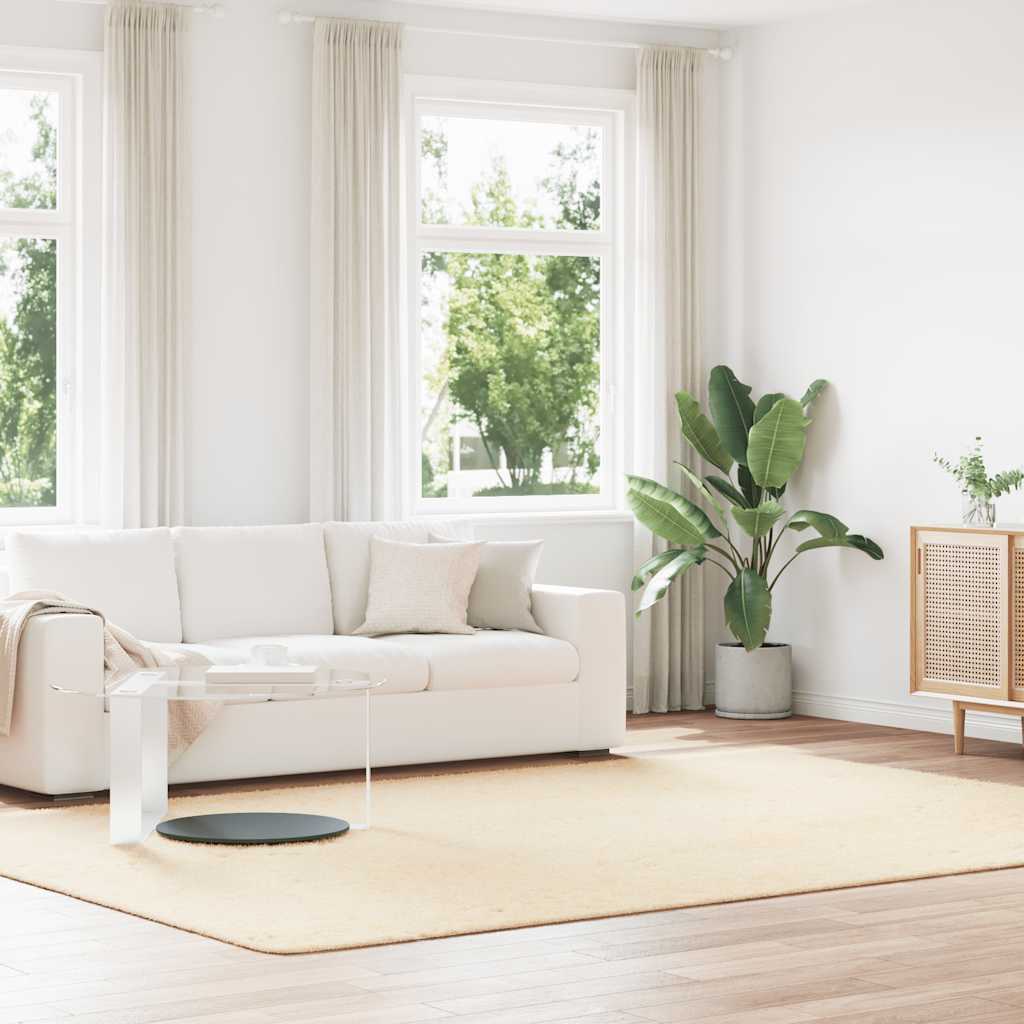 Hoogpolig vloerkleed NAVARRA 240x340 cm polyester crèmekleurig is nu te koop bij PeponiXL, paradijselijk wonen!