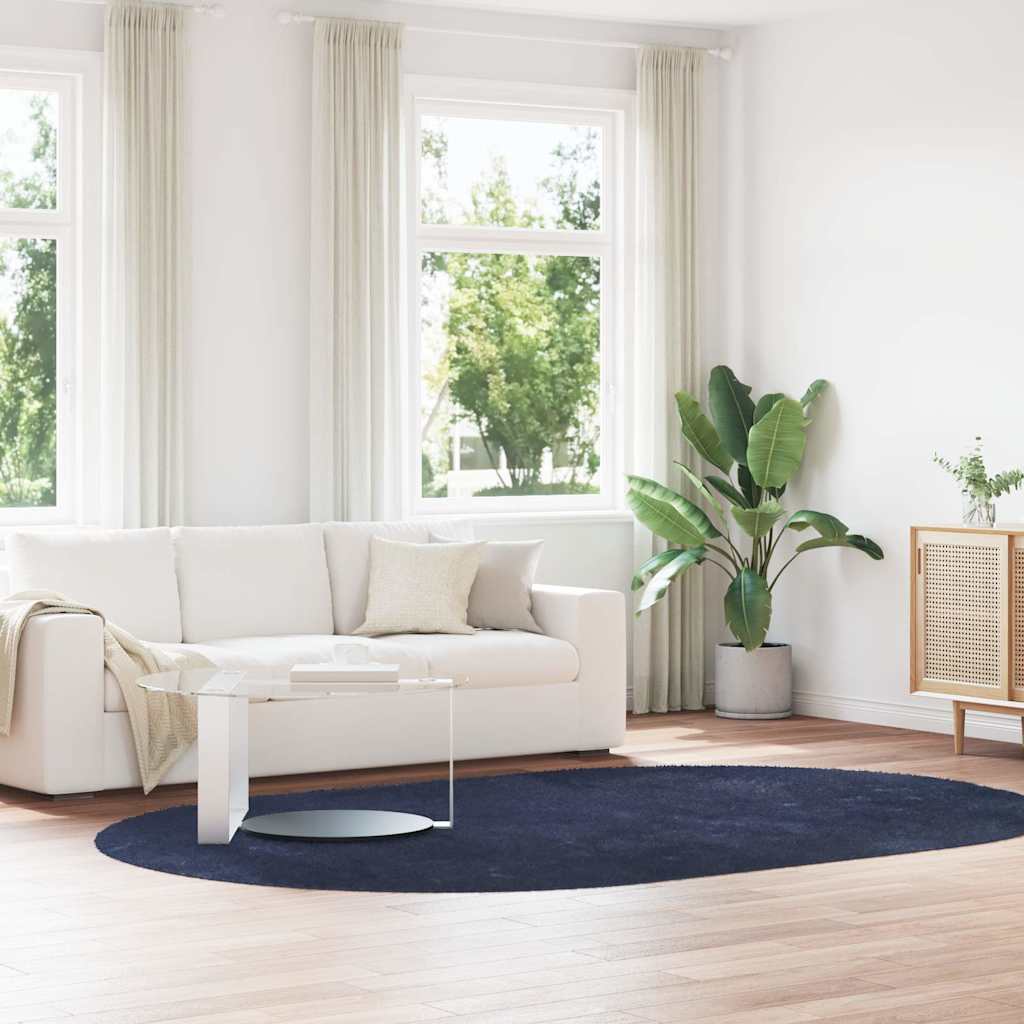 Hoogpolig vloerkleed NAVARRA 300x200 cm polyester marineblauw is nu te koop bij PeponiXL, paradijselijk wonen!
