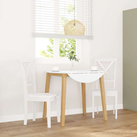 Eetkamerstoelen 2 st massief hout rubber wit is nu te koop bij PeponiXL, paradijselijk wonen!