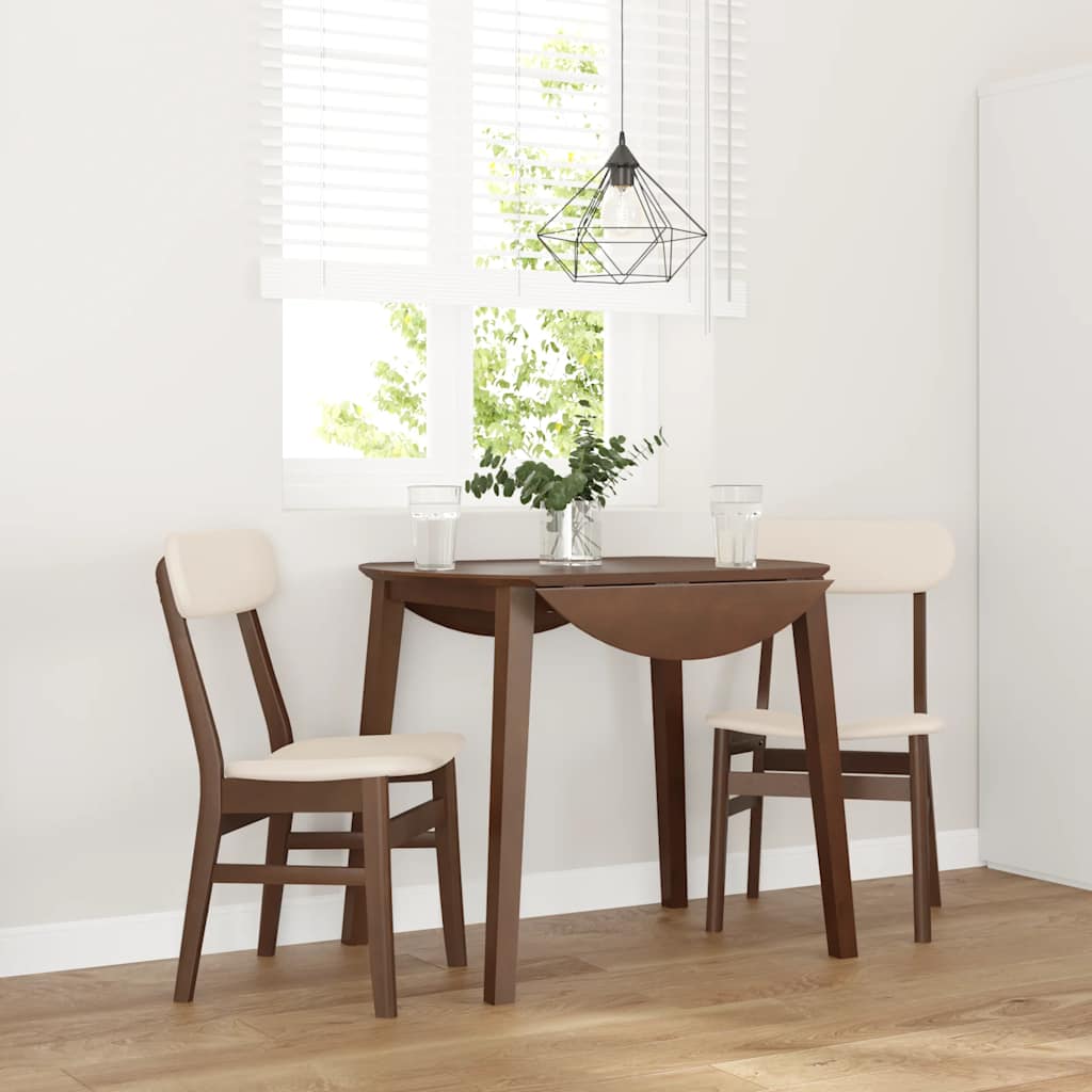 Eetkamerstoelen met kussens 2 st massief hout rubber bruin is nu te koop bij PeponiXL, paradijselijk wonen!