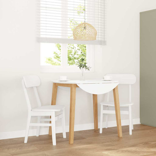 Eetkamerstoelen 2 st massief hout rubber wit is nu te koop bij PeponiXL, paradijselijk wonen!