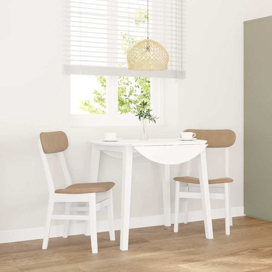 Eetkamerstoelen met kussens 2 st massief hout rubber wit is nu te koop bij PeponiXL, paradijselijk wonen!